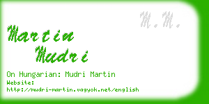 martin mudri business card